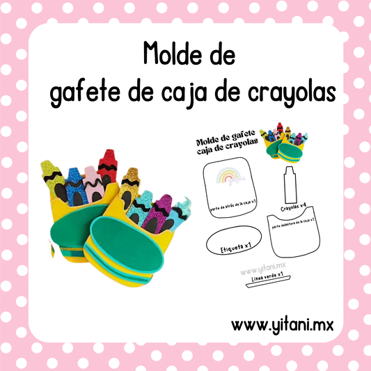 Molde de gafete de caja de crayolas